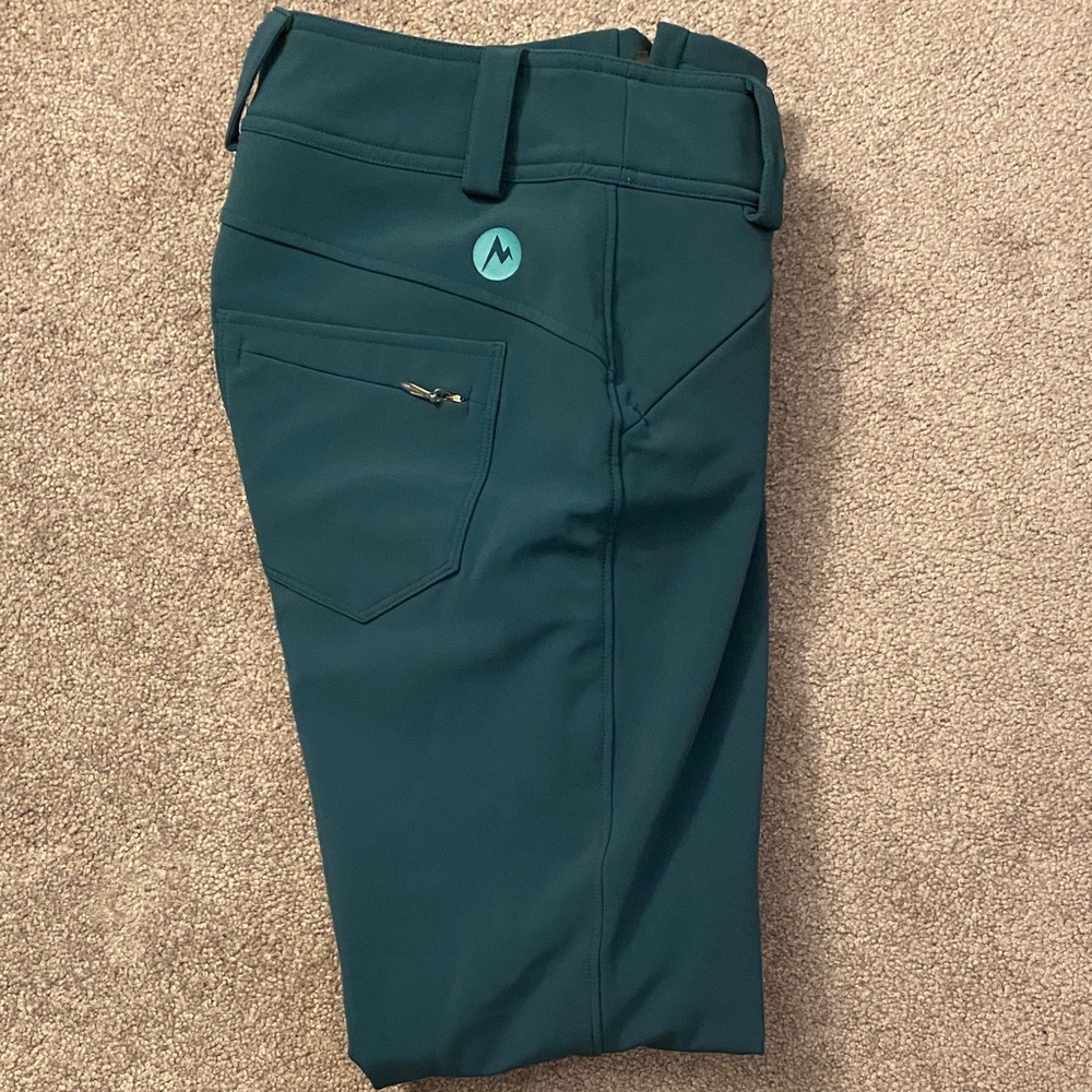 Marmot Teal Green Softshell Women’s Snow Ski Pants - Picture 10 of 11